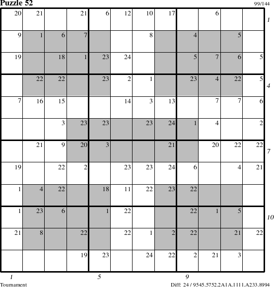 Step-by-Step Instructions for Puzzle 52 with all 24 steps marked