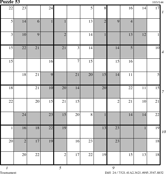 Step-by-Step Instructions for Puzzle 53 with all 24 steps marked