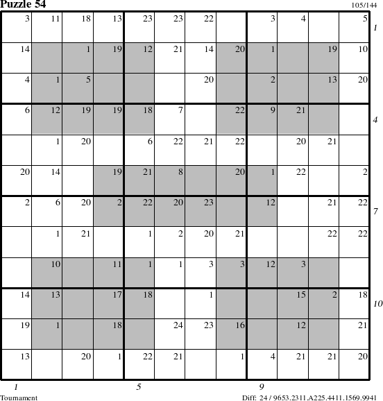 Step-by-Step Instructions for Puzzle 54 with all 24 steps marked