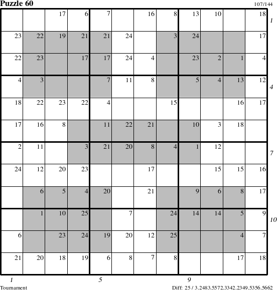 Step-by-Step Instructions for Puzzle 60 with all 25 steps marked