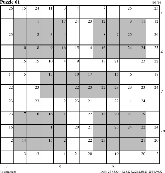 Step-by-Step Instructions for Puzzle 61 with all 26 steps marked