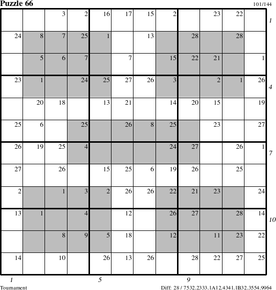 Step-by-Step Instructions for Puzzle 66 with all 28 steps marked