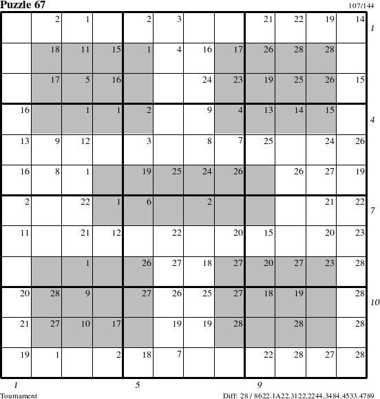 Step-by-Step Instructions for Puzzle 67 with all 28 steps marked