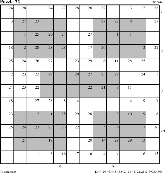 Step-by-Step Instructions for Puzzle 72 with all 29 steps marked