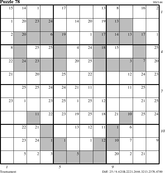 Step-by-Step Instructions for Puzzle 78 with all 25 steps marked