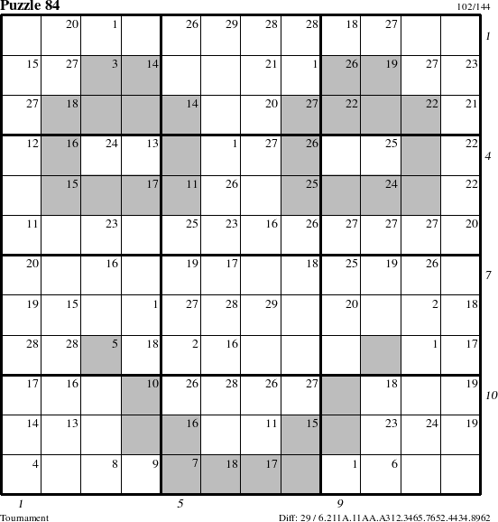 Step-by-Step Instructions for Puzzle 84 with all 29 steps marked