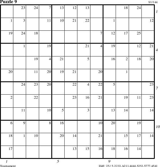 Step-by-Step Instructions for Puzzle 9 with all 25 steps marked