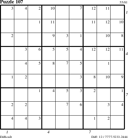 Step-by-Step Instructions for Puzzle 107 with all 12 steps marked