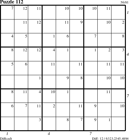 Step-by-Step Instructions for Puzzle 112 with all 12 steps marked