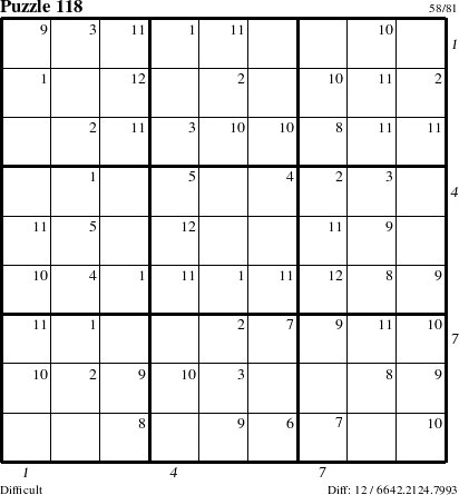 Step-by-Step Instructions for Puzzle 118 with all 12 steps marked