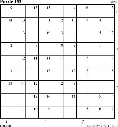 Step-by-Step Instructions for Puzzle 152 with all 14 steps marked