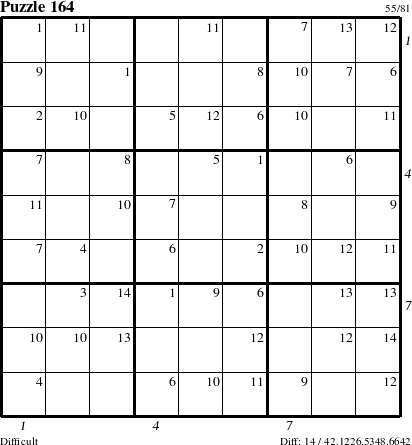 Step-by-Step Instructions for Puzzle 164 with all 14 steps marked