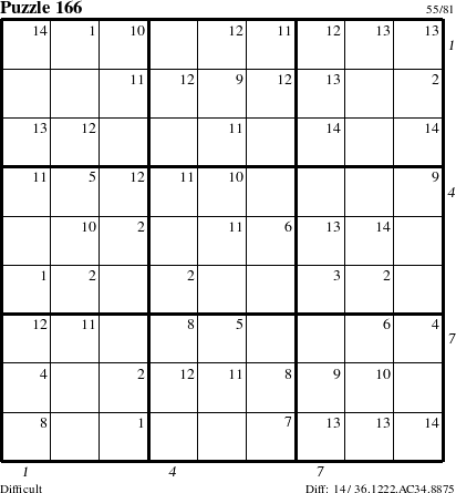 Step-by-Step Instructions for Puzzle 166 with all 14 steps marked