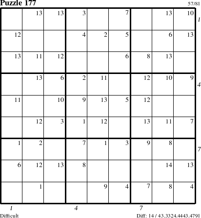 Step-by-Step Instructions for Puzzle 177 with all 14 steps marked