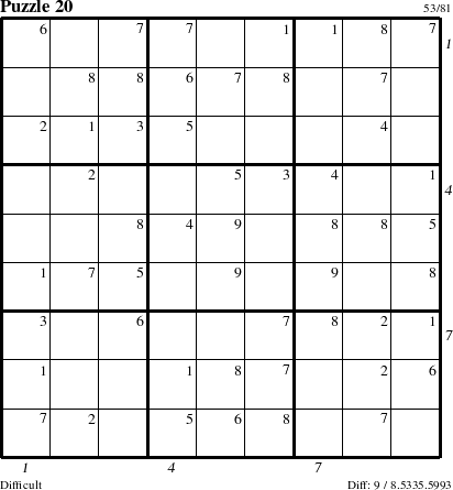 Step-by-Step Instructions for Puzzle 20 with all 9 steps marked