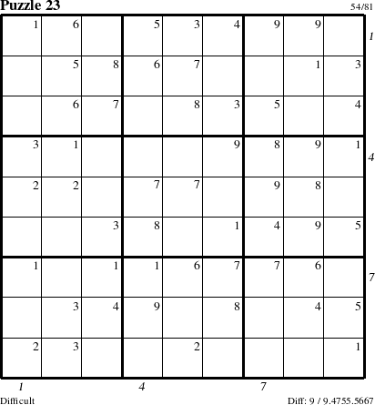 Step-by-Step Instructions for Puzzle 23 with all 9 steps marked