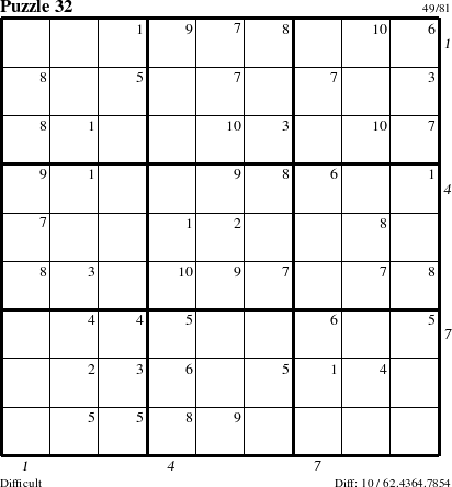 Step-by-Step Instructions for Puzzle 32 with all 10 steps marked