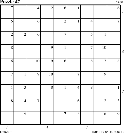 Step-by-Step Instructions for Puzzle 47 with all 10 steps marked