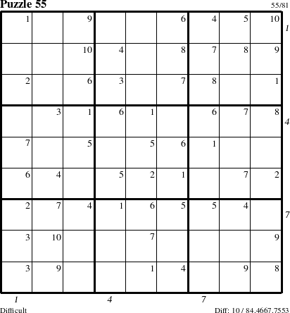 Step-by-Step Instructions for Puzzle 55 with all 10 steps marked