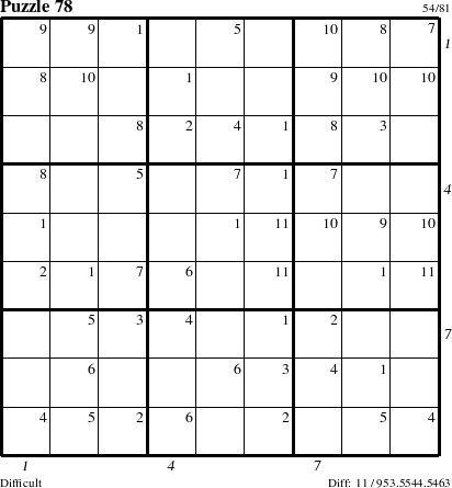 Step-by-Step Instructions for Puzzle 78 with all 11 steps marked