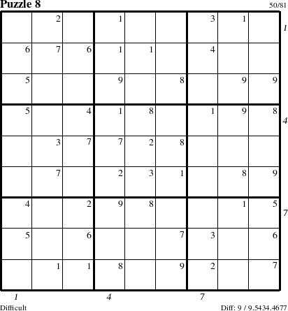 Step-by-Step Instructions for Puzzle 8 with all 9 steps marked