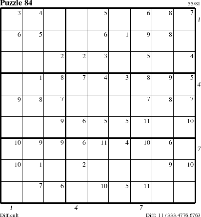 Step-by-Step Instructions for Puzzle 84 with all 11 steps marked