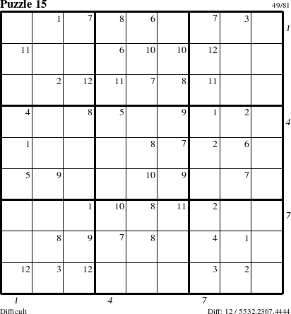 Step-by-Step Instructions for Puzzle 15 with all 12 steps marked