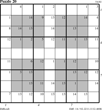 Step-by-Step Instructions for Puzzle 20 with all 14 steps marked