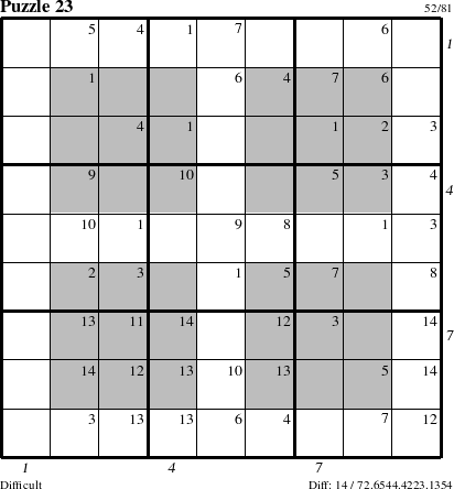 Step-by-Step Instructions for Puzzle 23 with all 14 steps marked