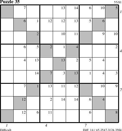 Step-by-Step Instructions for Puzzle 35 with all 14 steps marked