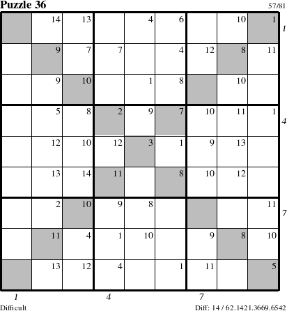 Step-by-Step Instructions for Puzzle 36 with all 14 steps marked