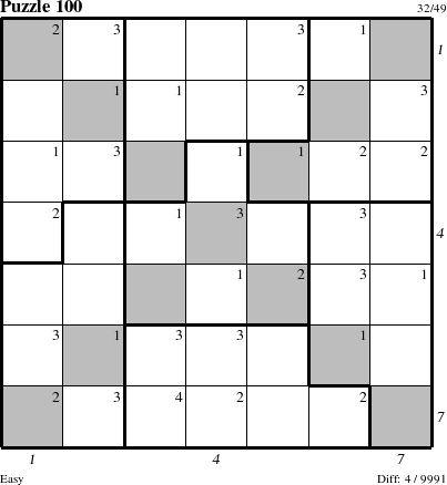 Step-by-Step Instructions for Puzzle 100 with all 4 steps marked