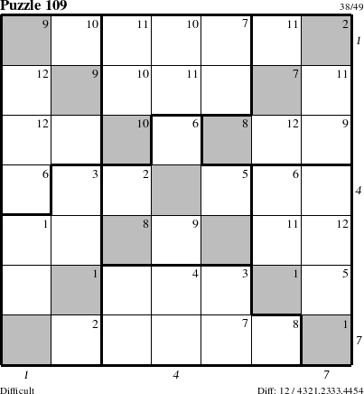 Step-by-Step Instructions for Puzzle 109 with all 12 steps marked