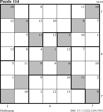 Step-by-Step Instructions for Puzzle 114 with all 13 steps marked