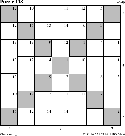 Step-by-Step Instructions for Puzzle 118 with all 14 steps marked