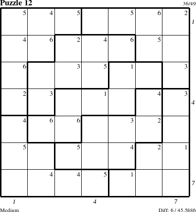 Step-by-Step Instructions for Puzzle 12 with all 6 steps marked