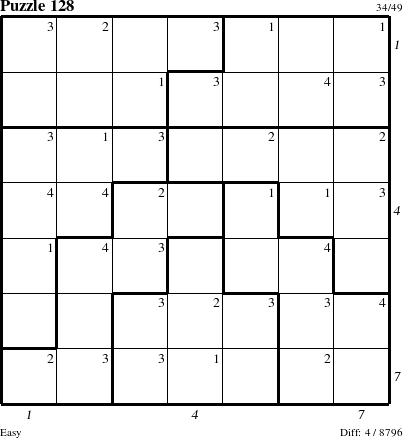 Step-by-Step Instructions for Puzzle 128 with all 4 steps marked