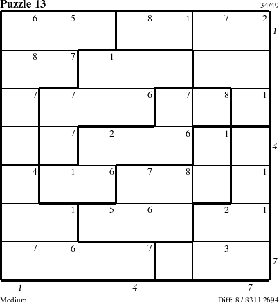 Step-by-Step Instructions for Puzzle 13 with all 8 steps marked