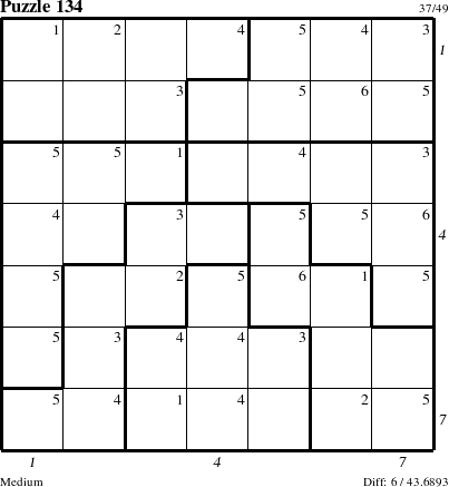 Step-by-Step Instructions for Puzzle 134 with all 6 steps marked