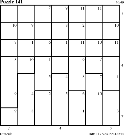 Step-by-Step Instructions for Puzzle 141 with all 11 steps marked