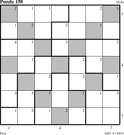 Step-by-Step Instructions for Puzzle 158 with all 4 steps marked