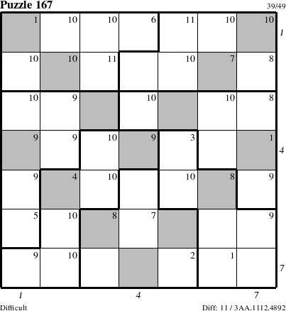 Step-by-Step Instructions for Puzzle 167 with all 11 steps marked