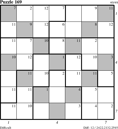 Step-by-Step Instructions for Puzzle 169 with all 12 steps marked