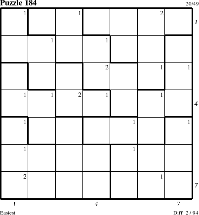 Step-by-Step Instructions for Puzzle 184 with all 2 steps marked