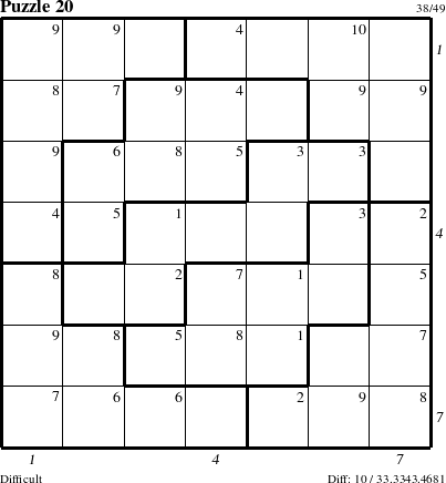 Step-by-Step Instructions for Puzzle 20 with all 10 steps marked