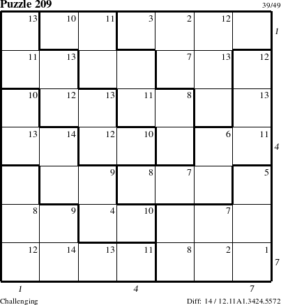 Step-by-Step Instructions for Puzzle 209 with all 14 steps marked