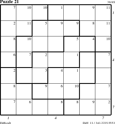 Step-by-Step Instructions for Puzzle 21 with all 11 steps marked