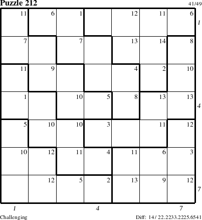 Step-by-Step Instructions for Puzzle 212 with all 14 steps marked