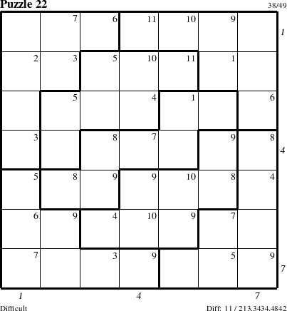 Step-by-Step Instructions for Puzzle 22 with all 11 steps marked