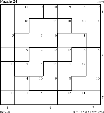 Step-by-Step Instructions for Puzzle 24 with all 12 steps marked